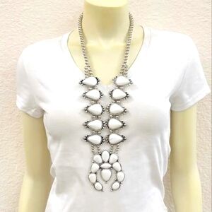 White Squash Blossom 32 Inch Necklace. Beautiful!